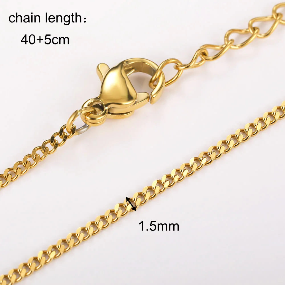 10pcs/Lot 45cm Stainless Steel Golden/Silvery Color 304 Chains Necklace Women Jewelry Making Accessories DIY Handmade Supplies