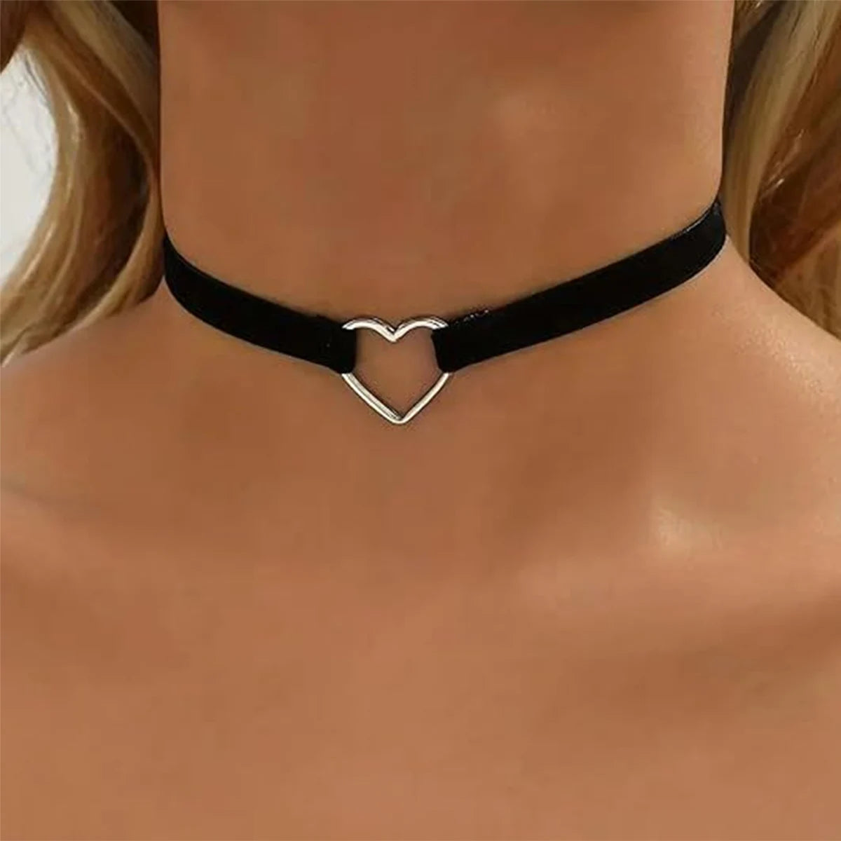 Moda Color Plata Luna Colgante Collar Gótico Acrílico Cuentas Franela Cuello Vintage Cadena Clavícula Gargantilla Kpop Joyería