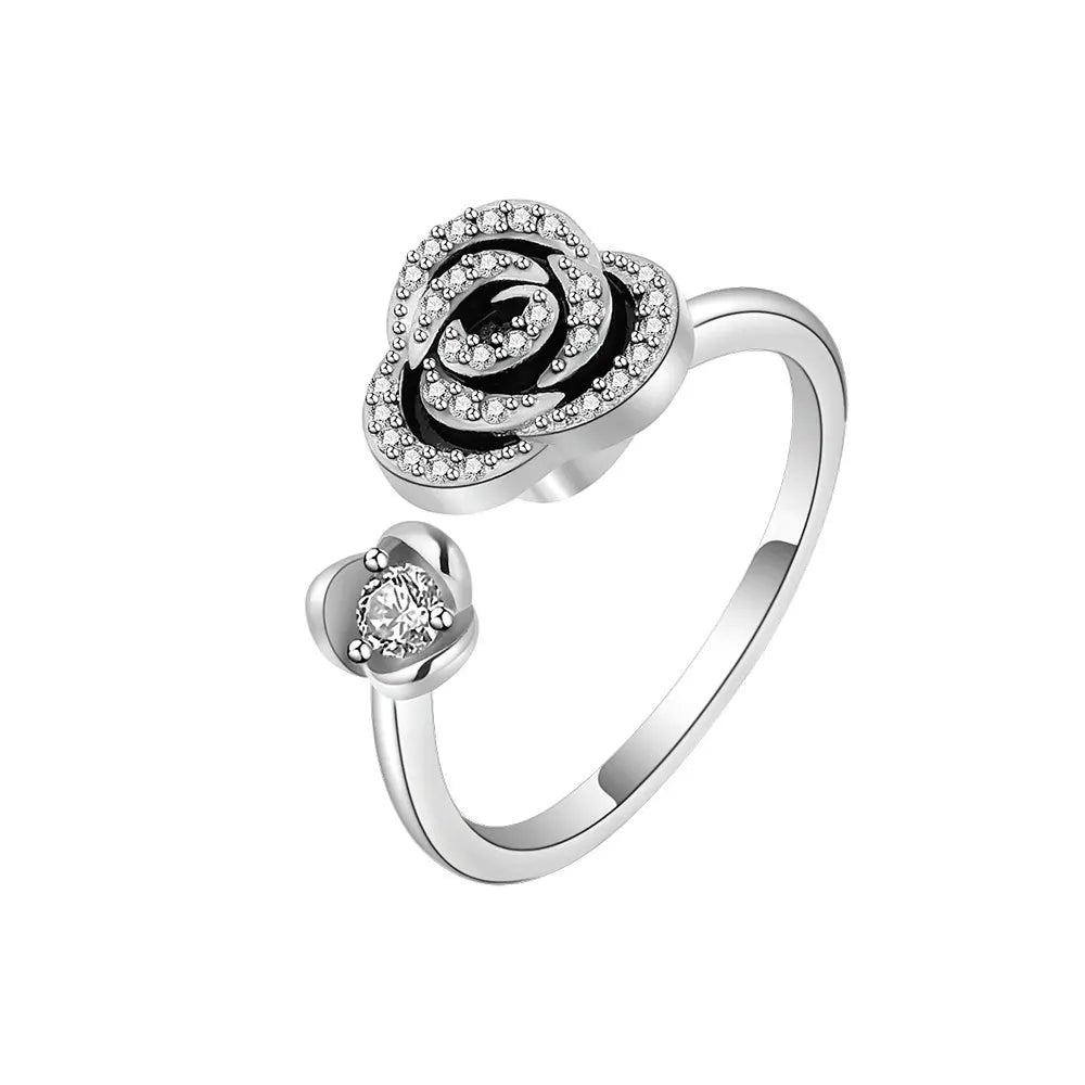 2025 New Rotating Anxiety Knuckle Ring For Women Adjustable And Stackable Open Couple Rings Party Jewelry Gifts Anillo