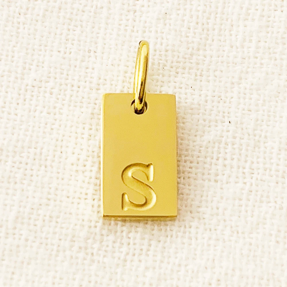 10 STÜCK Alphabet Charm Anhänger für Halsketten Edelstahl Schmuck DIY Gravur Buchstaben Zubehör Damen Modeschmuck