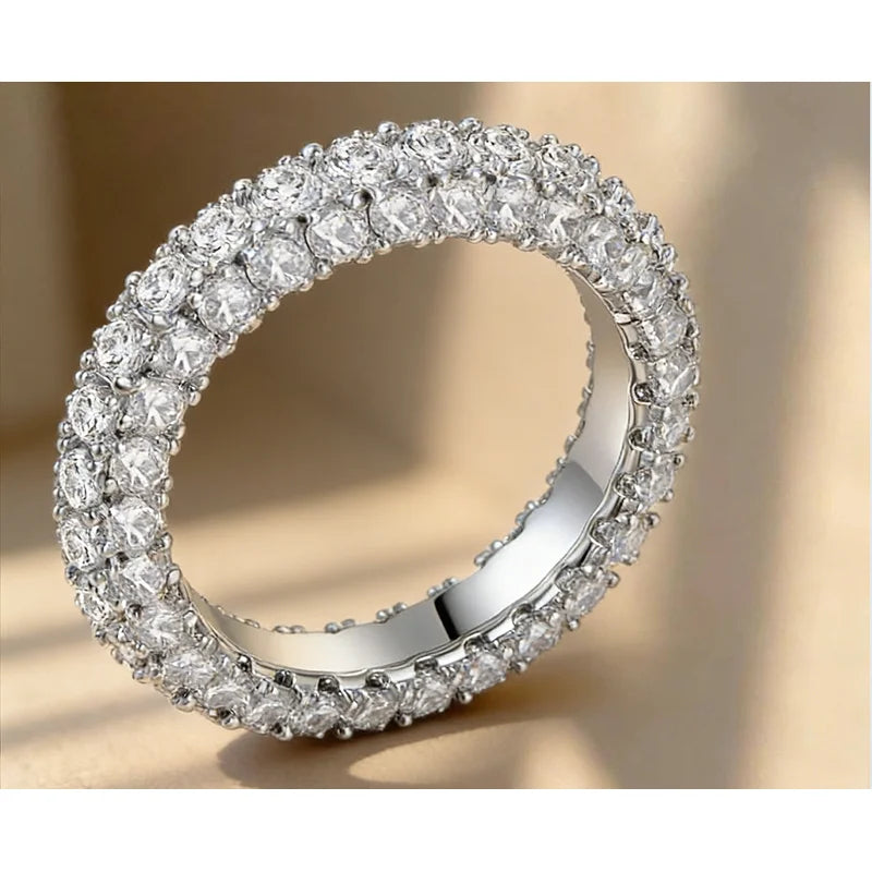 925 Sterling Silber Personalisierter Planetenring mit Zirkonia für Frauen, Hochzeit, Party, Alltag, hochwertiger Schmuck, Geschenk