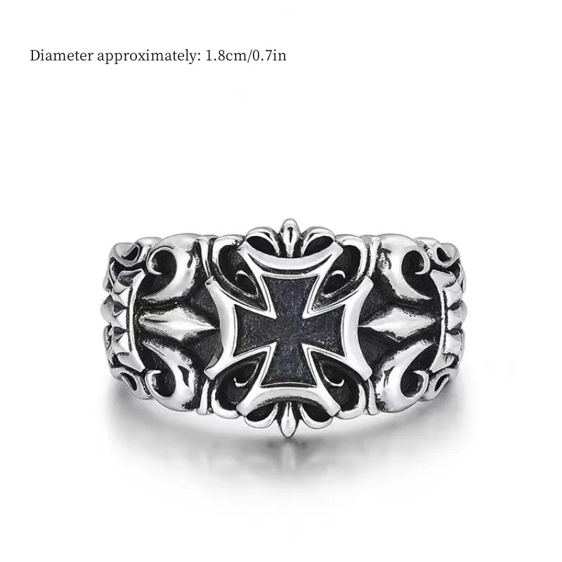 Neuer Punk Großer Kreuzring Verstellbare Größe Mode Herren Personalisiertes Design Schmuck Street Retro Gotik Trend SchmuckZubehör