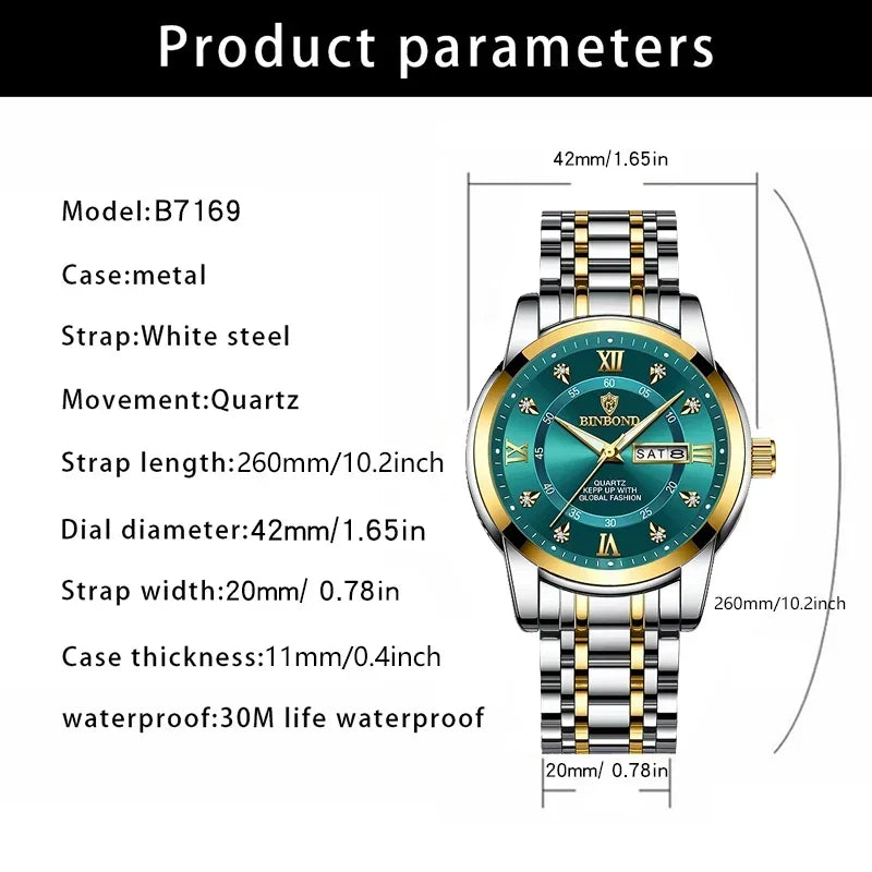 Relojes de pulsera de cuarzo a la moda para negocios, reloj de diamante dorado para hombre, reloj de lujo, relojes automáticos, regalos para hombre, Relojes