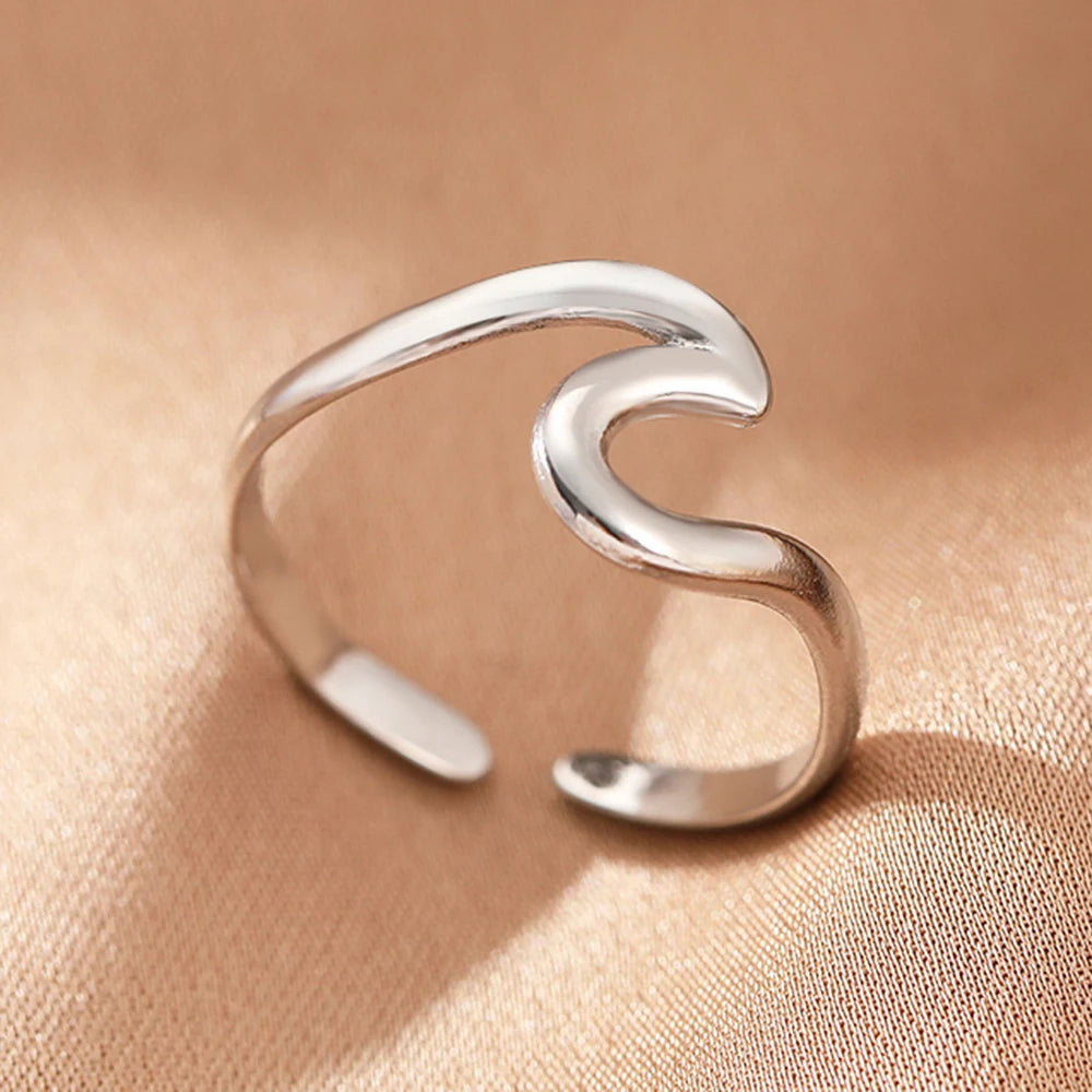 Edelstahlringe Schlichter Geometrischer Modeschmuck Vintage Fein Verstellbare Offene Ringe Für Frauen Schmuck Hochzeiten Geschenke Neu Trendy
