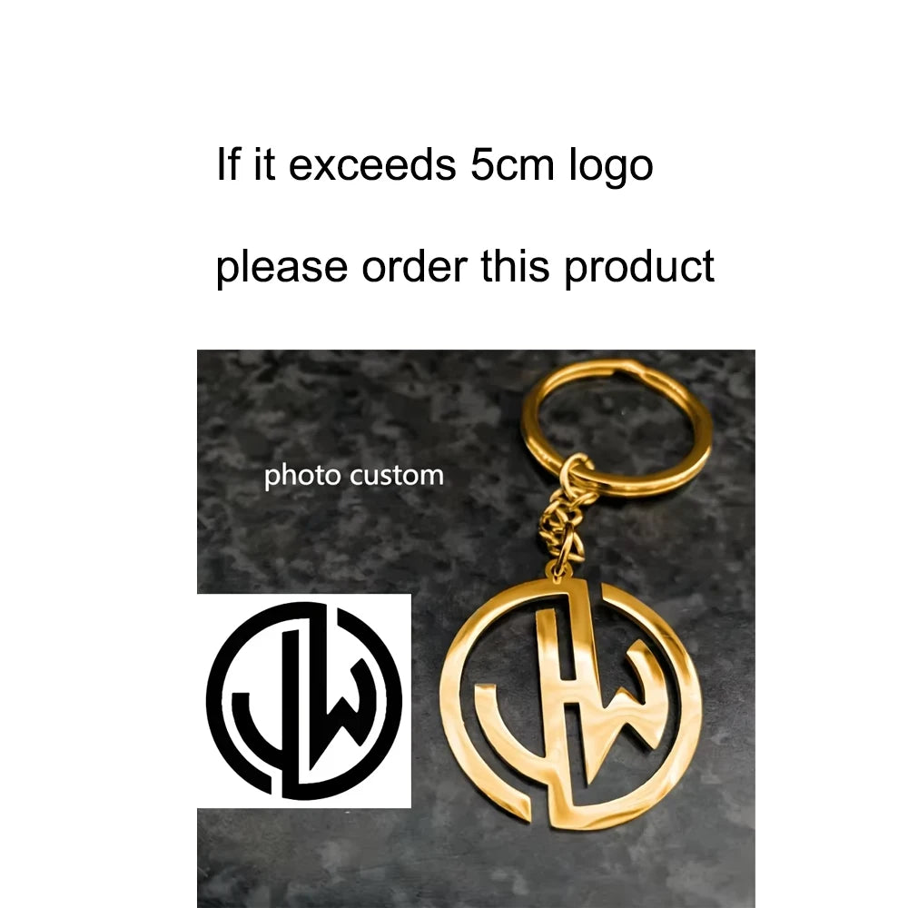 Custom Logo Keychain Stainless Steel Personalized Emblem Pendant Keychains House & Friendship & Pet Decorative Key Jewelry Gifts