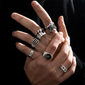 Punk Gothic Skelett Unisex Ring Set Grunge Schmetterling Frosch Frau Mann Schmuck Hip Hop Party Street Ring 2024 Neues Schmuckgeschenk