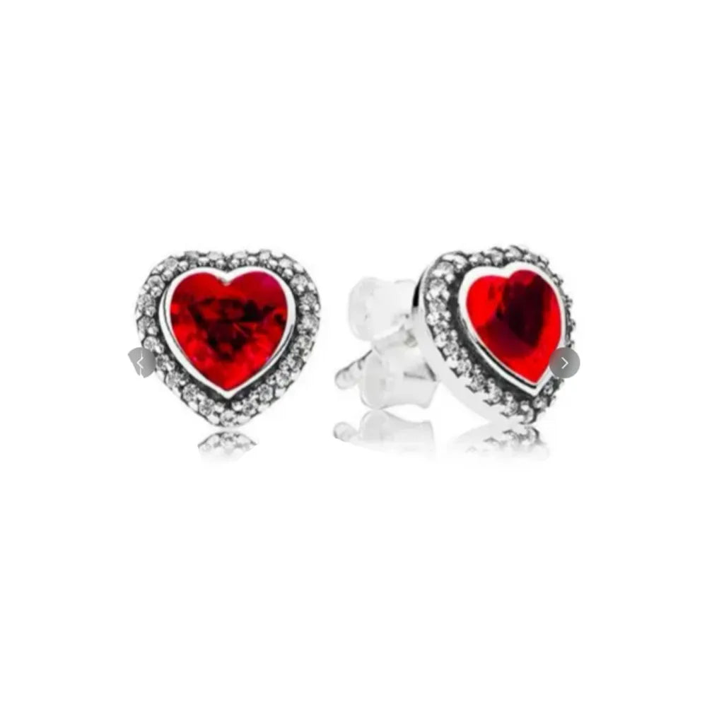 Neue S925 Silber Herz-Stein-Ohrstecker geeignet für Valentinstag, Muttertag, Jubiläumsgeschenk DIY Charm-Schmuck
