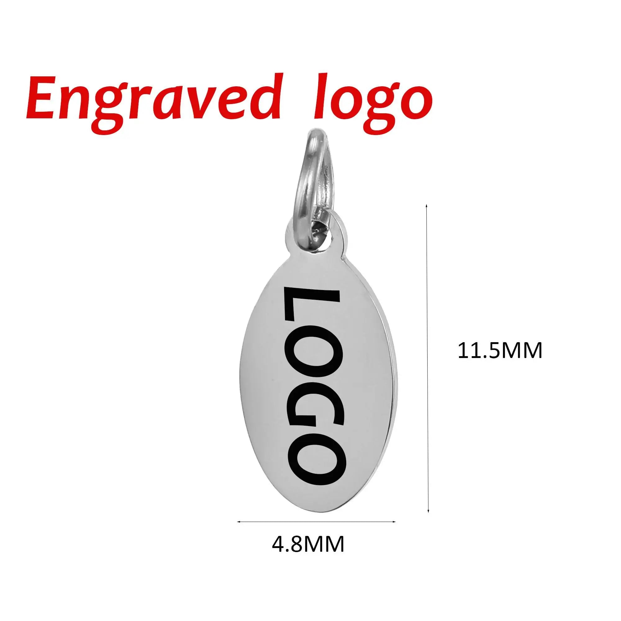 SUNIBI Individuelle Logo-Anhänger Edelstahl-Charms für Halsketten Armbänder 6 Größen zur Auswahl Schmuck