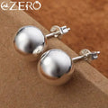 925 Sterlingsilber klassische 8 mm 10 mm Perlen Ohrstecker für Damen Mode Weihnachtsgeschenke Street All-Match Party Schmuck