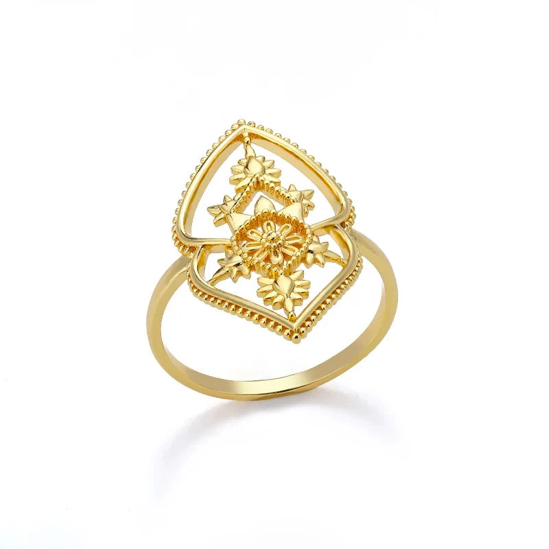 Edelstahl Lotusblumenring für Frauen, goldfarben, Vintage-Stein, Opal, ovaler Blumenring, modischer ästhetischer Schmuck, Geschenk