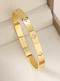 1 Stück 18K vergoldetes Edelstahl Armband, stapelbar, mit Kette und Kleeblatt-Design, modisches Accessoire für Damen, lässige Kleidung