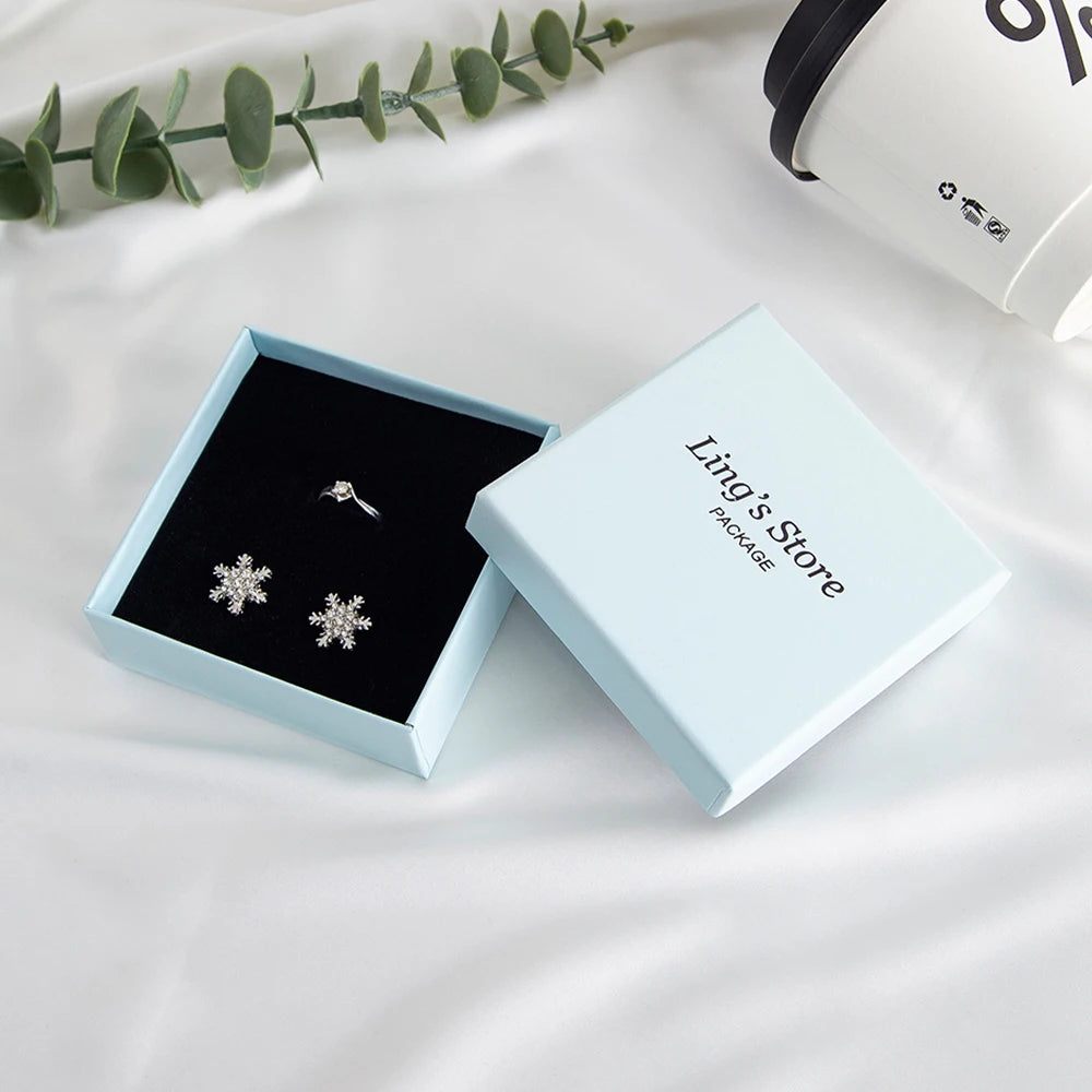 24 personalisierte Schmuckschachteln aus Papier mit Logo, Gastgeschenke für Hochzeiten, Ring-, Ohrring-, Halsketten-, Anhänger-, Armband-, Stecker-, Beutel- und Aufbewahrungsverpackungen