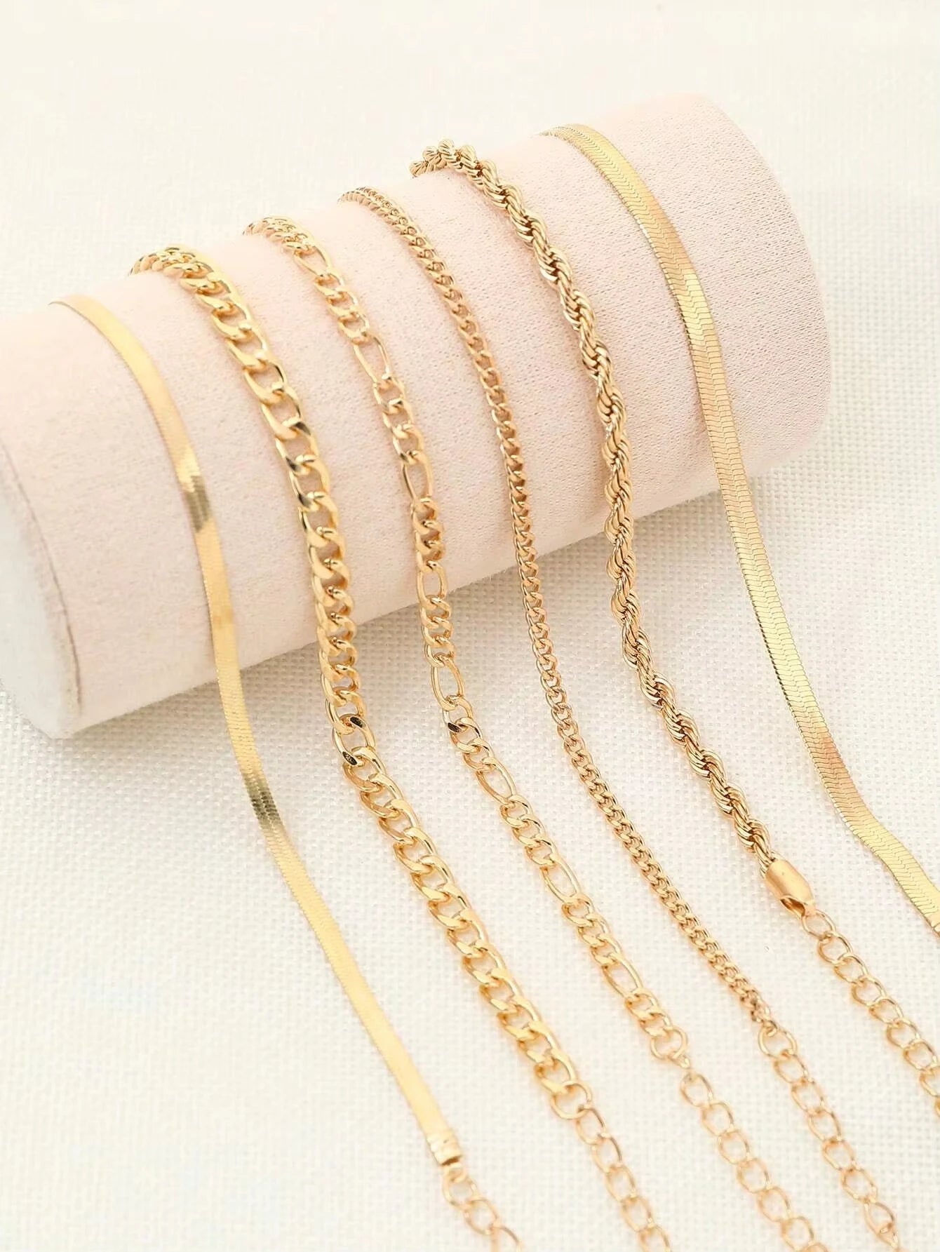 6 Stück Mode Punk-Stil Einfache Kalte Töne Kette Armband Set Geeignet für den Täglichen Gebrauch von Frauen