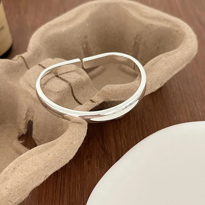 Sterling Silver plated Thai Silver Bracelet for Women Vintage Geometric Heart Love Lucky Punk Jewelry 2023 New Dropship