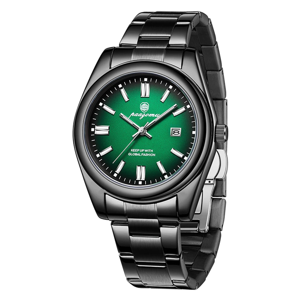 PAAZOMU Reloj de cuarzo clásico casual para hombre, impermeable, esfera luminosa, reloj de pulsera de negocios y vestir, correa cómoda, pantalla analógica, regalo