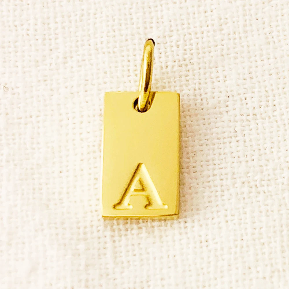 SUNIBI Dije de dije del alfabeto para collares, joyería de acero inoxidable, accesorios de letras grabadas DIY, joyería de moda para mujer