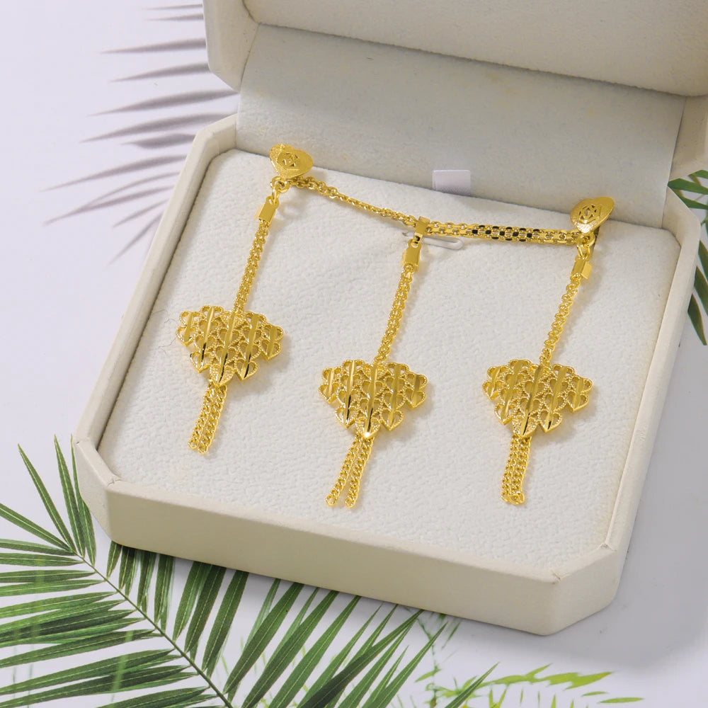 Vergoldetes Halsketten-Ohrring-Schmuckset für Damen, Mode-Anhänger, Party, Braut, Hochzeit, Verlobungsschmuck Geschenk