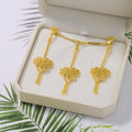 Vergoldetes Halsketten-Ohrring-Schmuckset für Damen, Mode-Anhänger, Party, Braut, Hochzeit, Verlobungsschmuck Geschenk