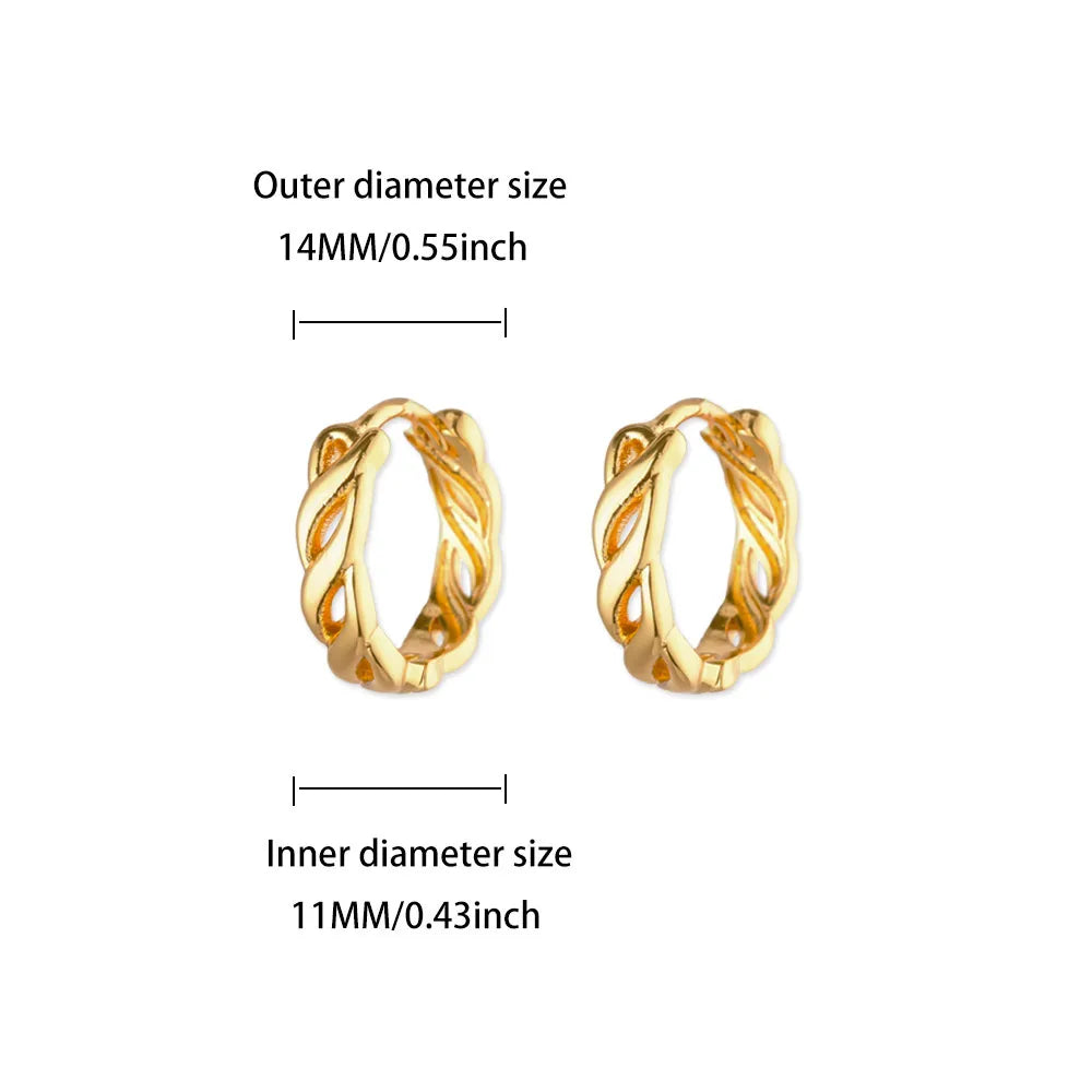 Vintage hohle gedrehte Kette Creolen für Damen Edelstahl Goldfarbe Ohrring 2025 Trend Hochzeitsschmuck pendientes