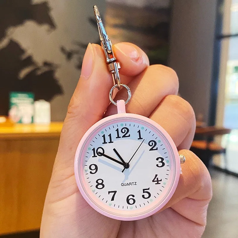 Pocket Watches Nurse Pocket Watch with Keyring Doctors Student Exam Quartz Watch Medical Vintage Watch Child Gift