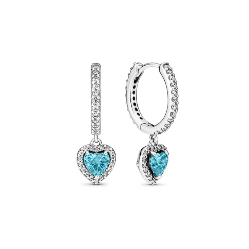 Neue S925 Silber Herz-Stein-Ohrstecker geeignet für Valentinstag, Muttertag, Jubiläumsgeschenk DIY Charm-Schmuck