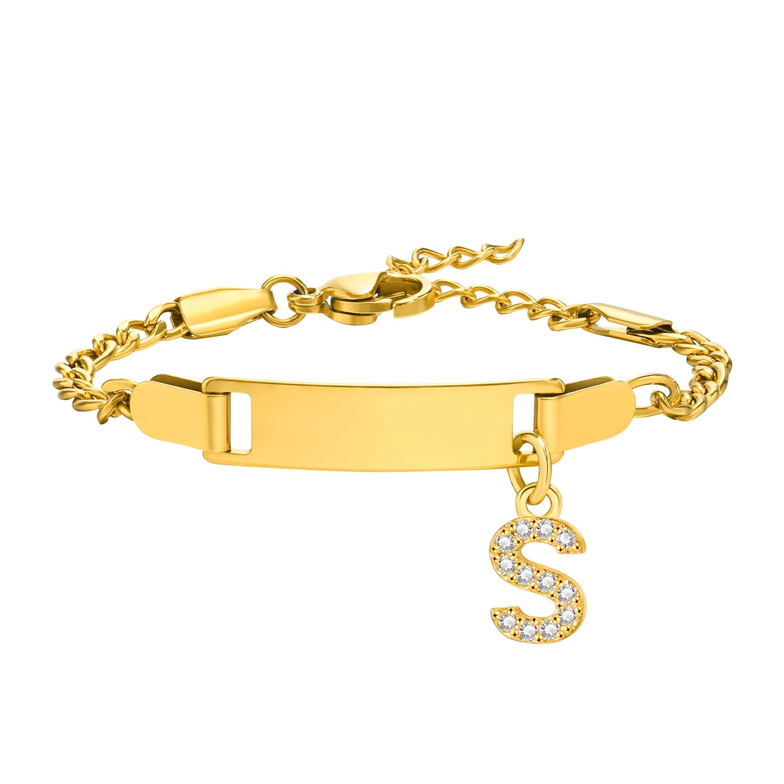 Personalisiertes Namensarmband mit Initialen für Jungen Mädchen, kostenlose Gravur Datum ID Armband Geburtstagsgeschenk