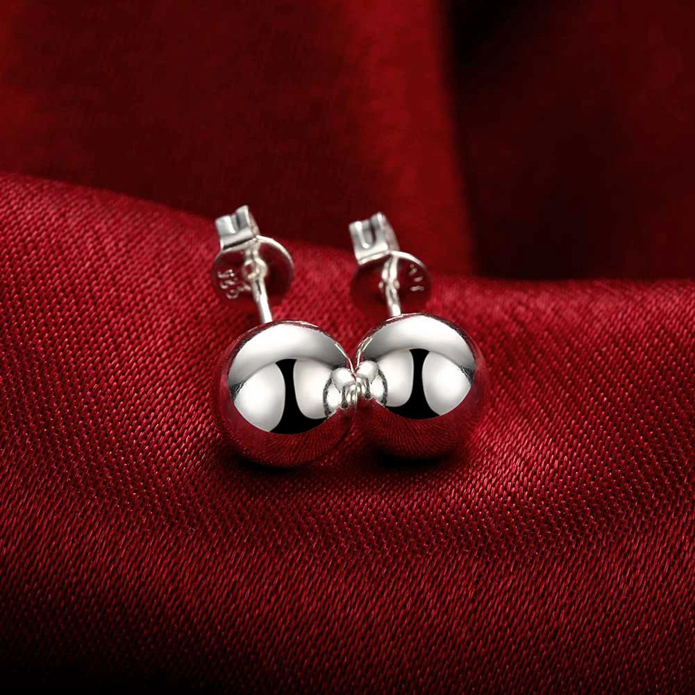 Pendientes de aro redondos simples de plata de ley 925 de alta calidad para mujer, joyería de moda para boda y compromiso
