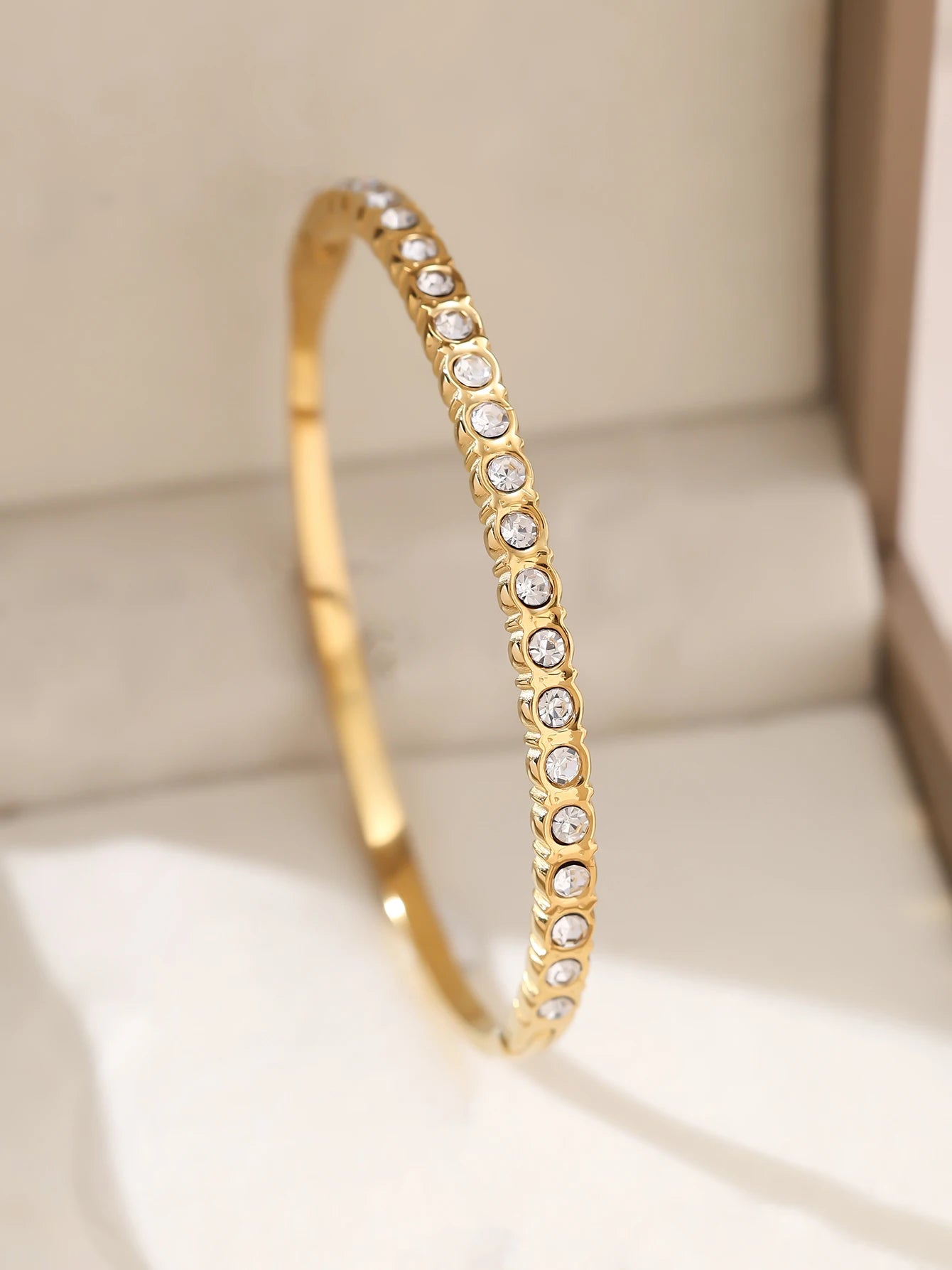1 Stück/Set Damen Hochzeitsschmuck Party Feiertag Valentinstag Geschenk Edelstahl Armband 18K vergoldet Armband