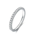 Anillo de Moissanita NeeTim de plata de ley 925 con baño de oro blanco, anillo de eternidad de diamante cultivado, anillos de compromiso y boda para mujer