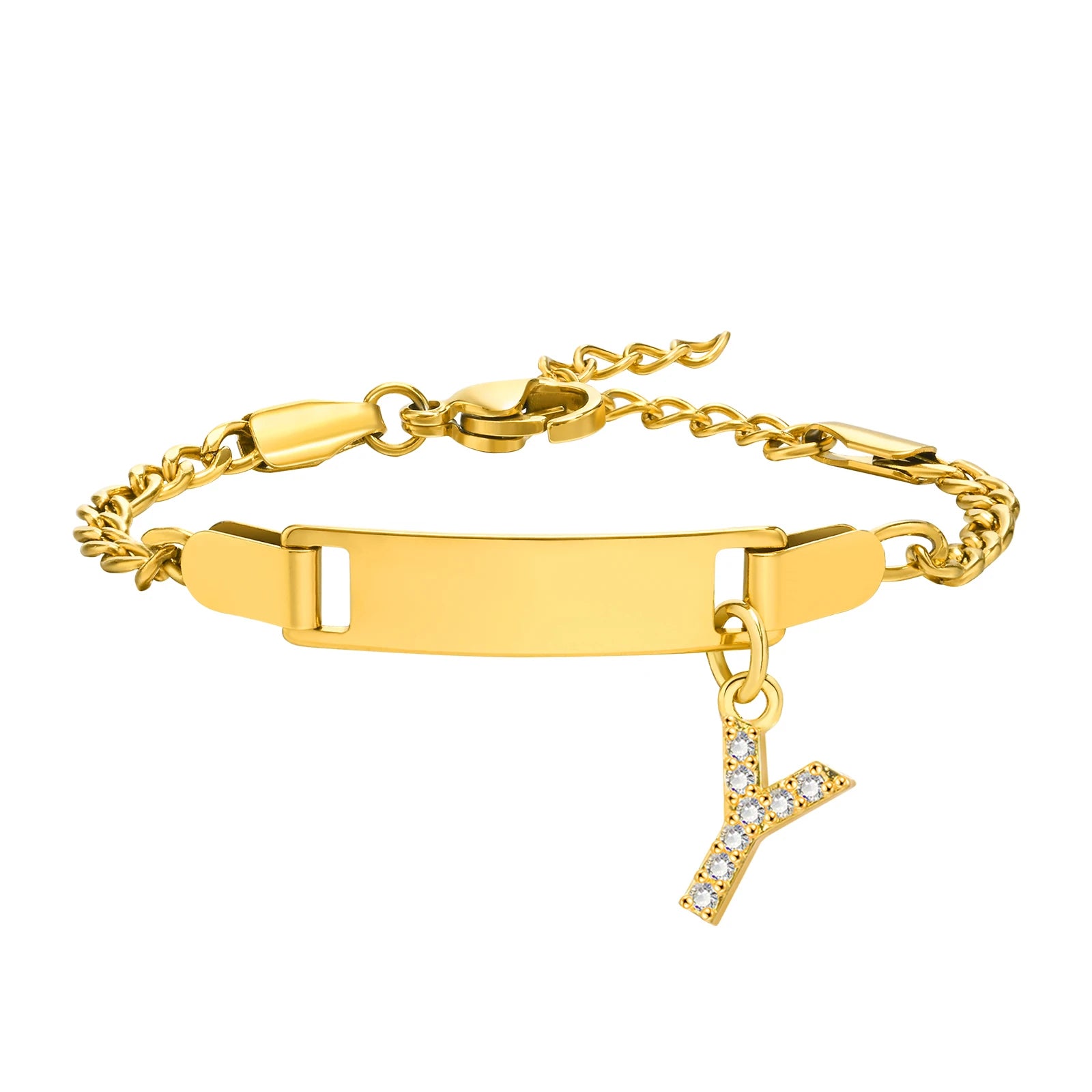 Personalisiertes Namensarmband mit Initialen für Jungen Mädchen, kostenlose Gravur Datum ID Armband Geburtstagsgeschenk