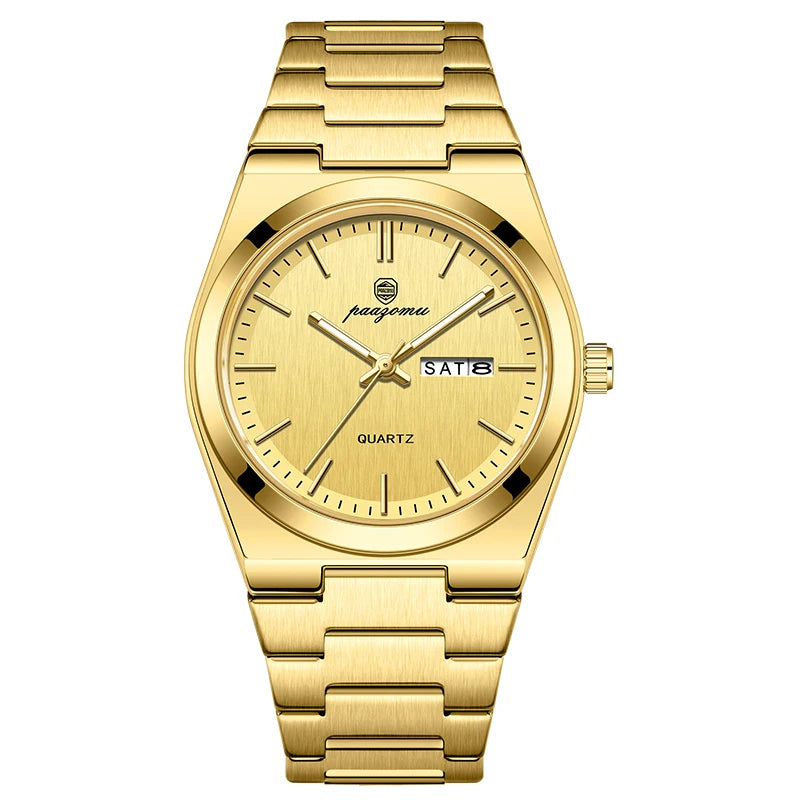 PAAZOMU Reloj de cuarzo ultrafino para hombres y mujeres, estilo minimalista, impermeable, luminoso, correa cómoda, regalo para la oficina diaria