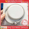 Berühmte Marke Original Zertifiziert 925 Sterling Silber Armband für Frauen DIY Charms Perlen Schlangenkette Klassischer Handgelenkschmuck