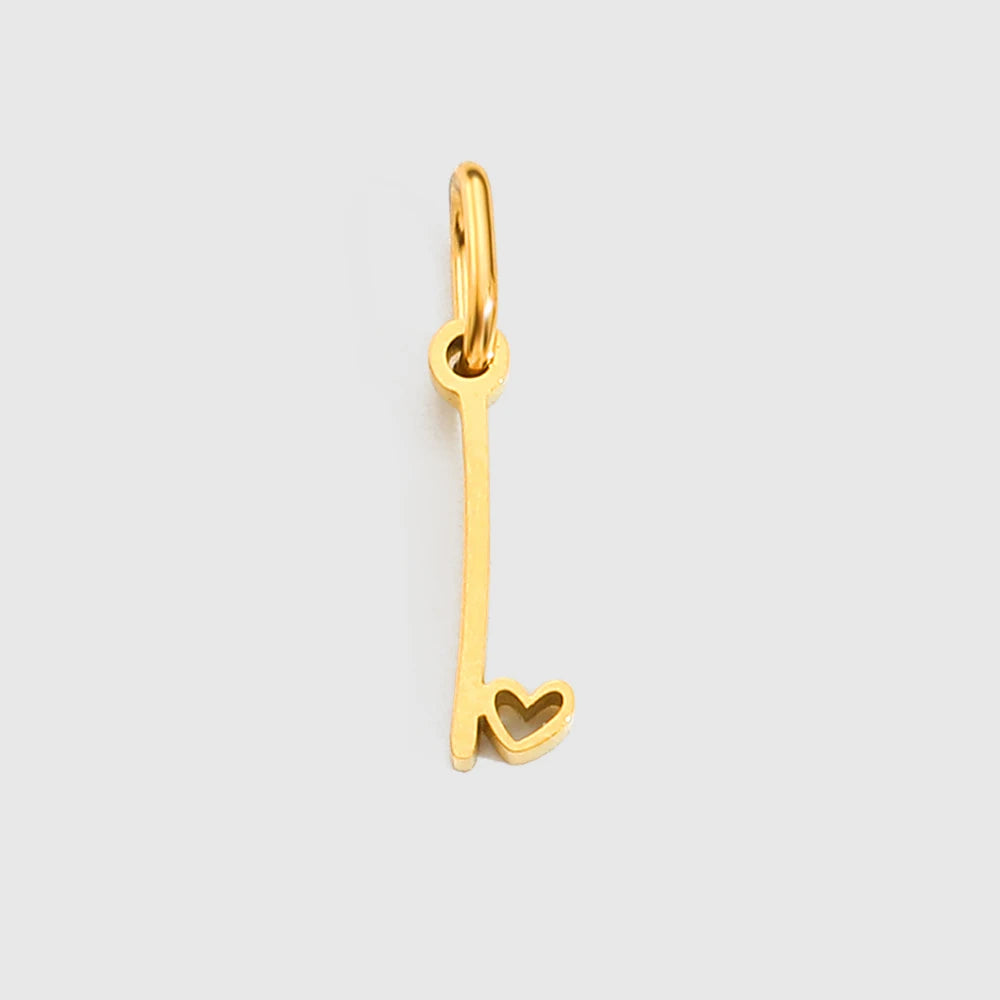 Personalized Stainless Steel Heart Alphabet Pendant DIY Accessories for Necklace Woman Men Jewelry Initials Birthday Gift A-Z