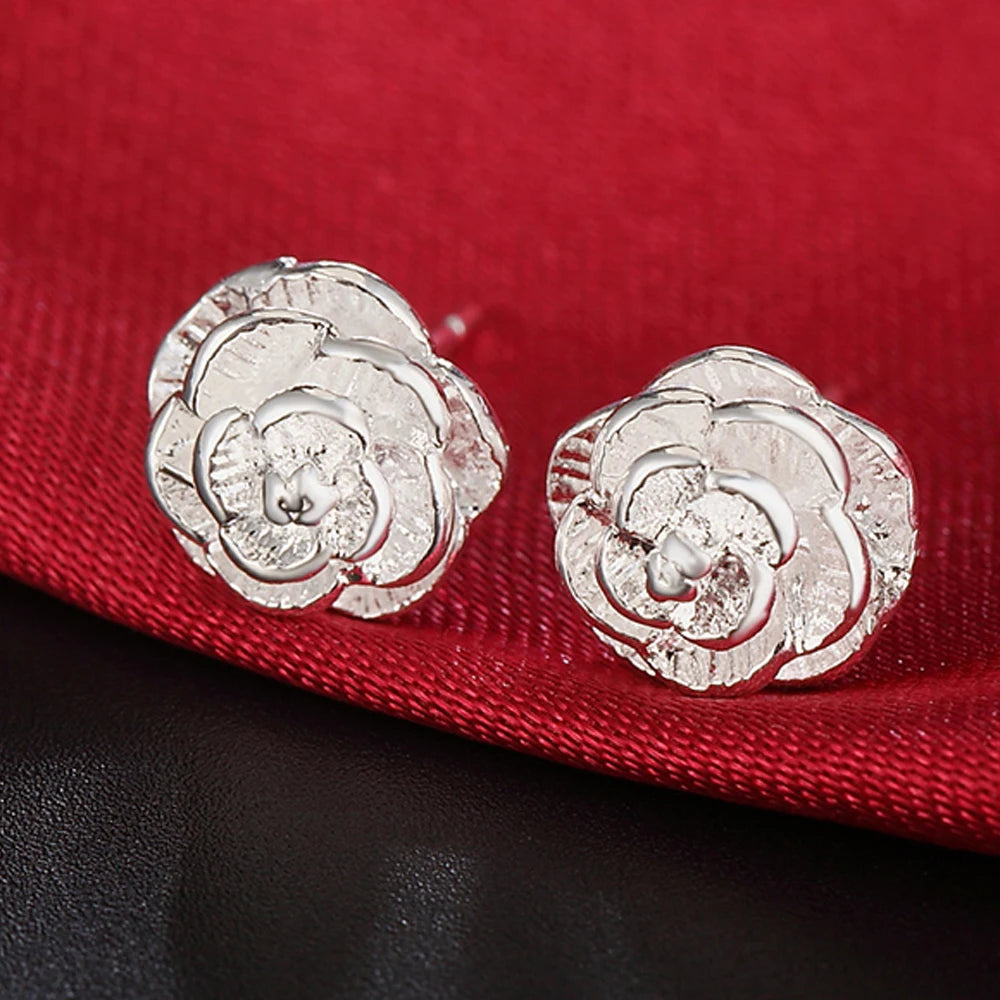 Pendientes de aro redondos simples de plata de ley 925 de alta calidad para mujer, joyería de moda para boda y compromiso