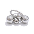 Yhpup 6789# Stainless Steel Beads Ball Handmade Ring Rust Proof 18K PVD Plated Personalized Trendy Charm Finger Jewelry 2025