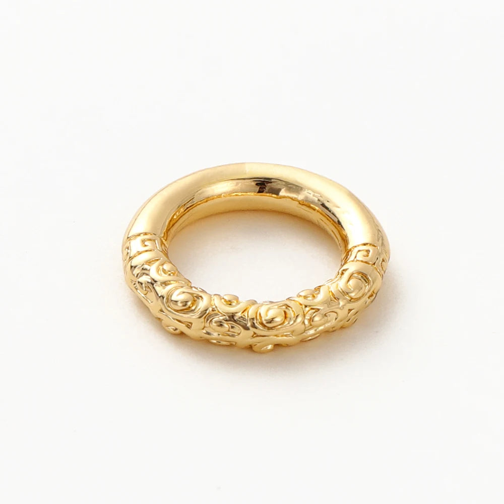 10 unidades/lote, anillos de metal grandes redondos chapados en oro de 18 quilates, hebillas de cierre en D para cinturones de cuero, bolsos, prendas de vestir, manualidades, fabricación de joyas