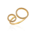 Zirkon Doppelkreisringe für Frauen Edelstahl Verstellbarer geometrischer Kreisring Hochzeit Party Ästhetischer Schmuck Geschenk femme