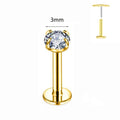 ASTM F136 G23 Titanio Labret Piercing Estrella Pendiente Zarcillo Abeja Hoja Push In CZ Sin Rosca Cartílago 16/18/20G Joyería Corporal