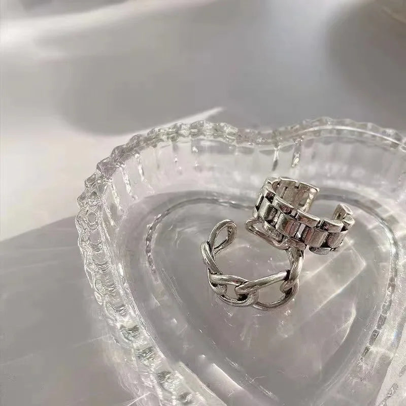 925 Sterling Silber Fingerringe Neue Mode Kreative Kreuz Hohlkette Geometrischer Party Schmuck Geschenke