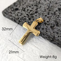 Colgante de cruz de Jesús de acero inoxidable chapado en oro de 18 quilates, elegante joya con símbolo cristiano para hombres y mujeres, acento para vestimenta de iglesia
