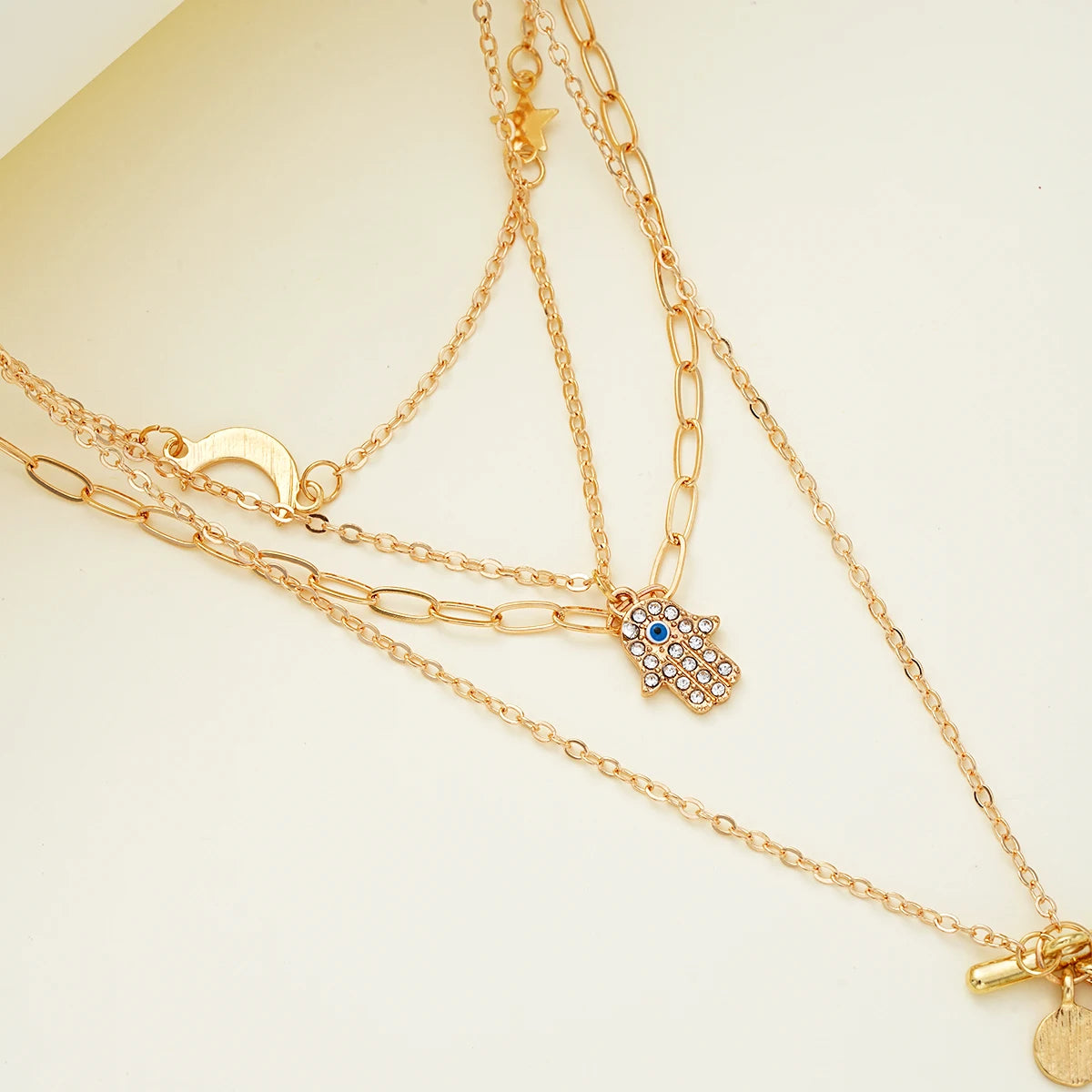 Bohemian Gold Color Multilayer Handmade Chain Vintage Fashion Crystal Pendant Necklaces Sets Jewelry For Women Accessories 2024
