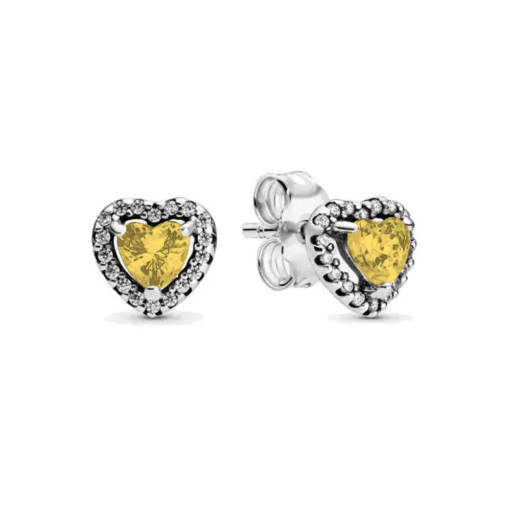 Neue S925 Silber Herz-Stein-Ohrstecker geeignet für Valentinstag, Muttertag, Jubiläumsgeschenk DIY Charm-Schmuck
