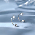 Pendientes de personalidad de plata 925 con destellos de estrella y cristales, pequeños y frescos, para mujer, nueva tendencia 2022