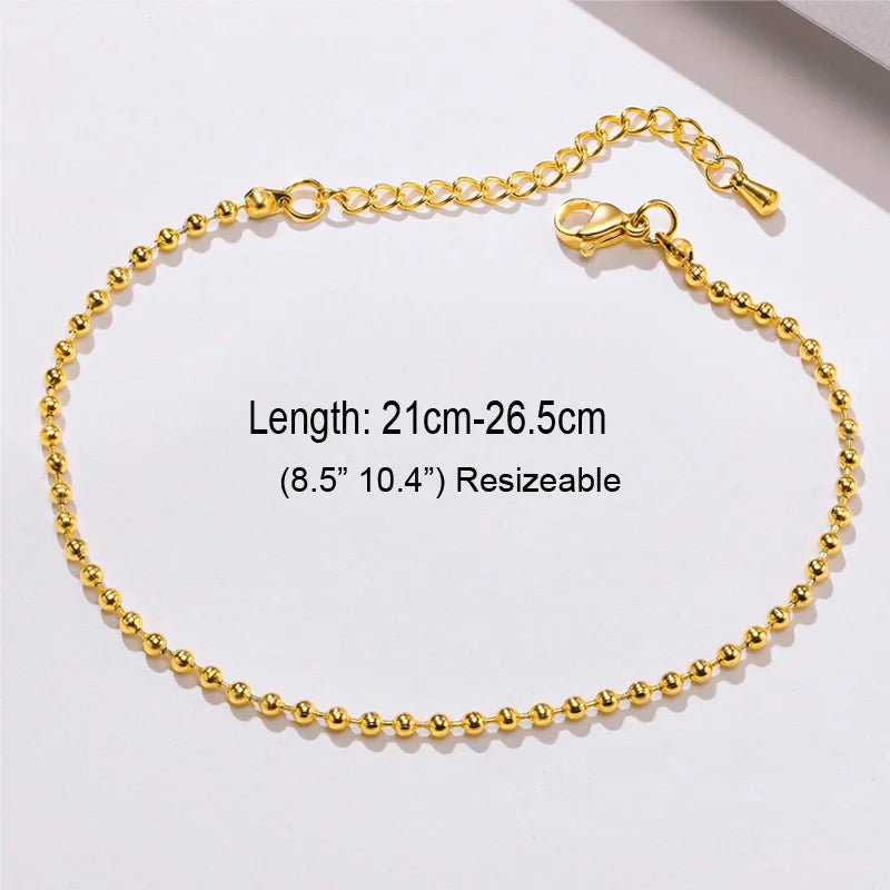 Schlangenketten-Fußkettchen für Damen und Mädchen, verstellbar, Sommer-Strand-Fußkettchen, Armband, Muttertagsgeschenke, Edelstahl, nicht allergisch