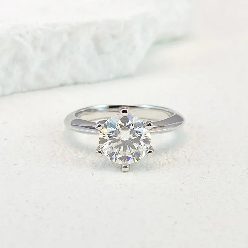 NeeTim 0,5-5ct Moissanit Ring für Frauen 925 Sterling Silber mit Weißgold überzogen Labor-Diamant Verlobung Ehering Schmuck