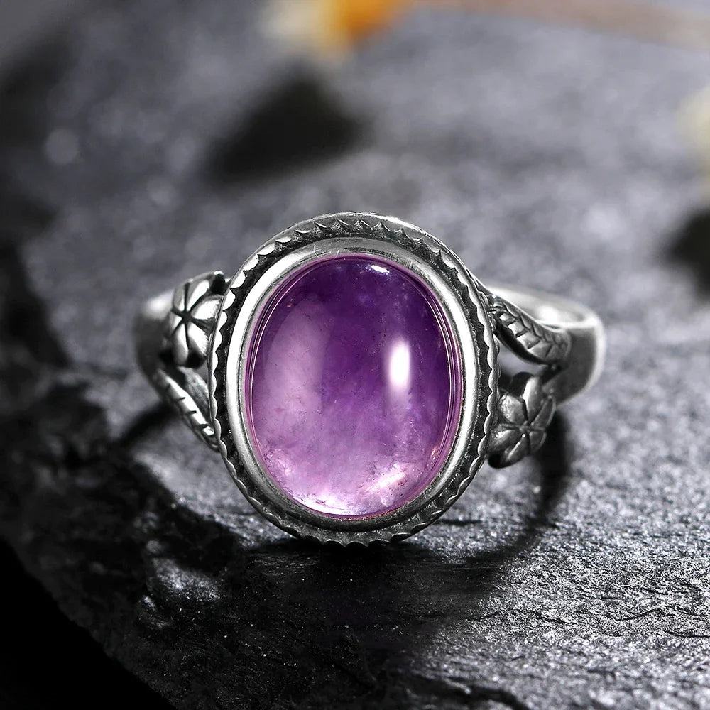 Vintage Silberring Damenschmuck Natürlicher Mondstein Tigerauge Personalisierte Ringe für Frauen Bijoux Hochzeitsschmuck Geschenk S925