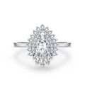 MINTYBOX Birnenform S925 Silber D VVS1 Moissanit Diamantringe für Damen 18K VERGOLDET Verlobung Feiner Schmuck Zertifiziert