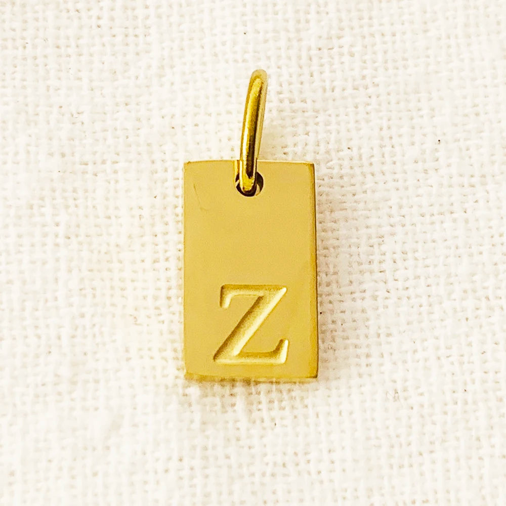 10 STÜCK Alphabet Charm Anhänger für Halsketten Edelstahl Schmuck DIY Gravur Buchstaben Zubehör Damen Modeschmuck