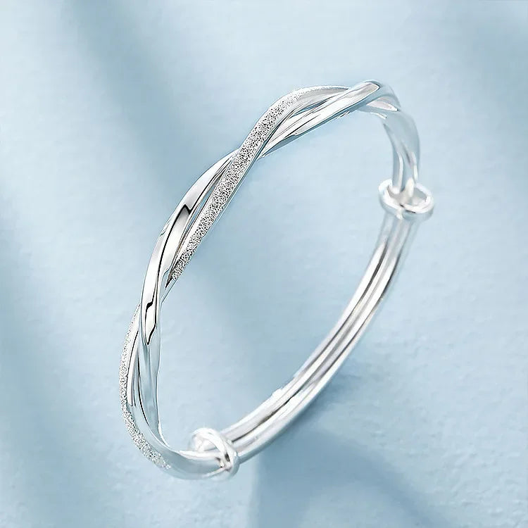 Trendige 925 Sterling Silber Armreifen Armband Anhänger Süße Offen für Frauen Mode Schmuck Verstellbare Größe Manschette Hochzeit Party