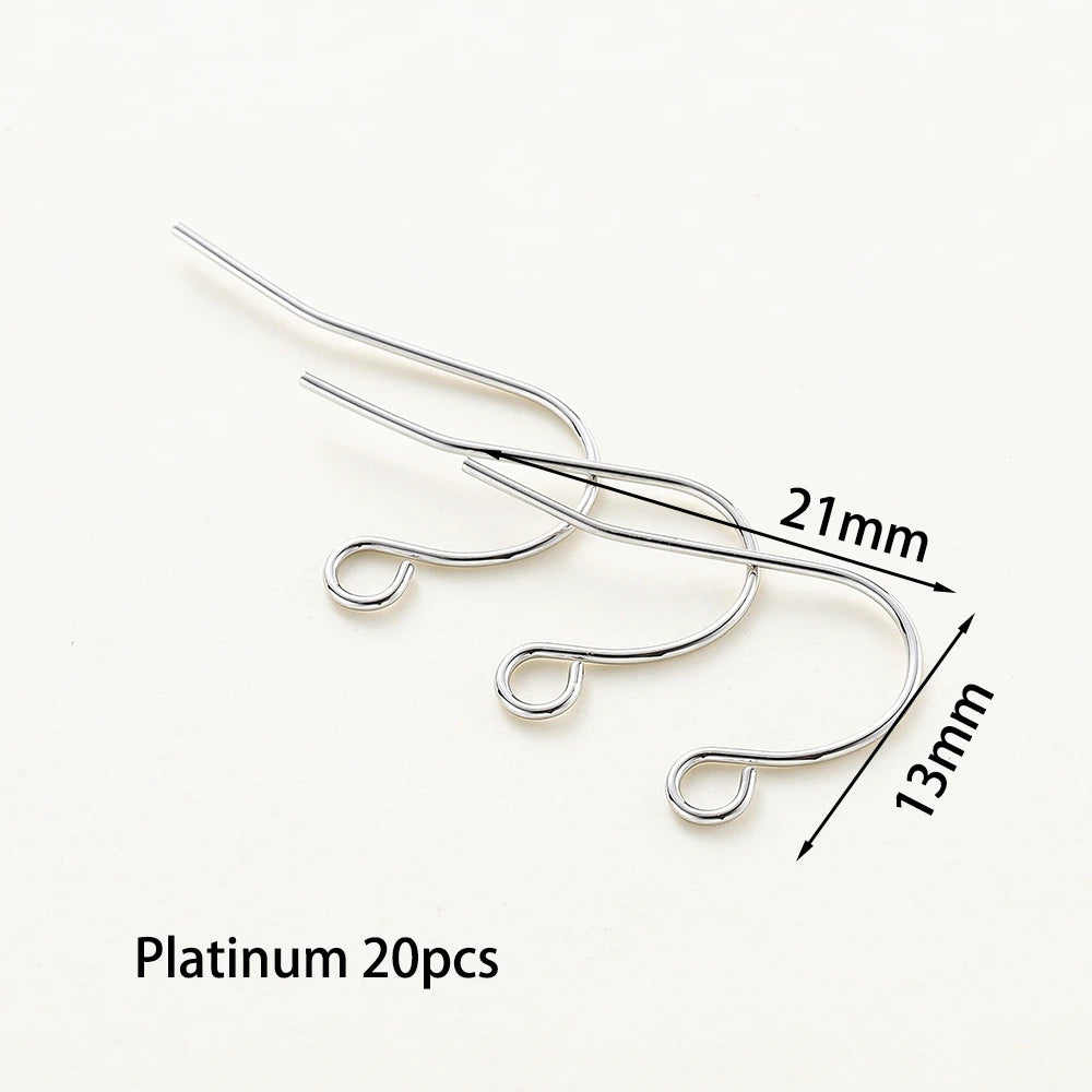 20 unidades/lote 6 estilos 14K 18K Alambres chapados en oro para pendientes con gancho para la oreja Suministros de cierres para pendientes para la fabricación de joyas DIY